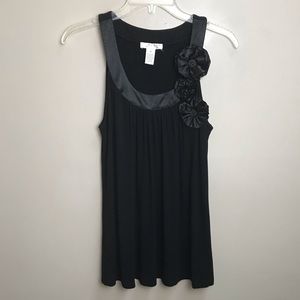 Kenar Black Sleeveless Top with Flower details M